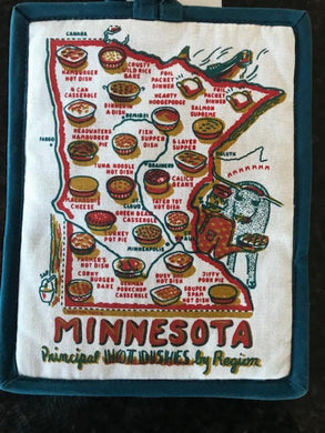 Minnesota Hot Dish Hot Pad, Hot Pad - Pocket , MN Hot Dish by Region, Minnesota Map