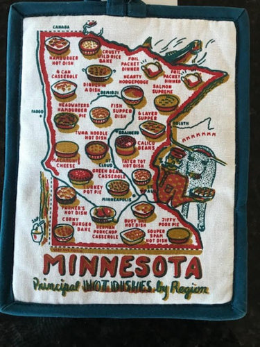 Minnesota Hot Pad, Minnesota Hot Dish Hot Pad, Hot Pad - Pocket , MN Hot Dish by Region, Minnesota Map